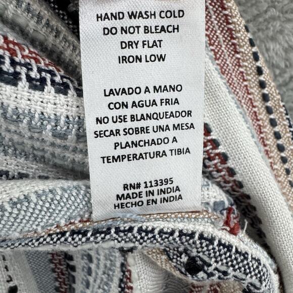 altard state Cardigan Womens L Brown Striped Open Front Woven Boho Western - Picture 12 of 12